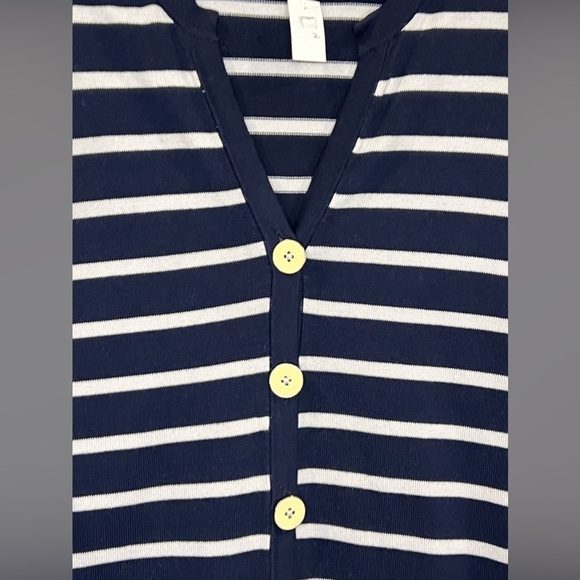 287. Jones New York Signature Striped Button Down Cardigan S - Picture 3 of 7